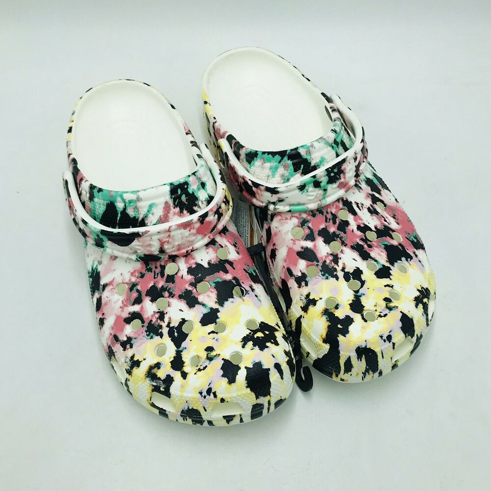 Crocs Men's 12 Classics Tie Dye Mania Clog Green Pink Yellow NWT